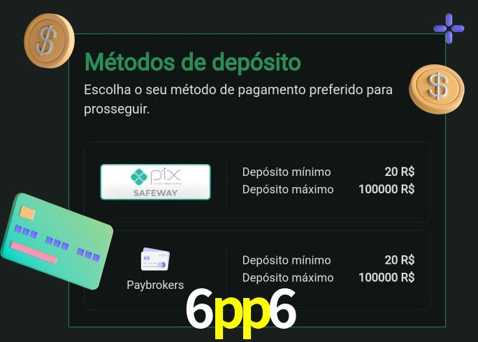 O cassino 6pp6 oferece uma grande variedade de métodos de pagamento